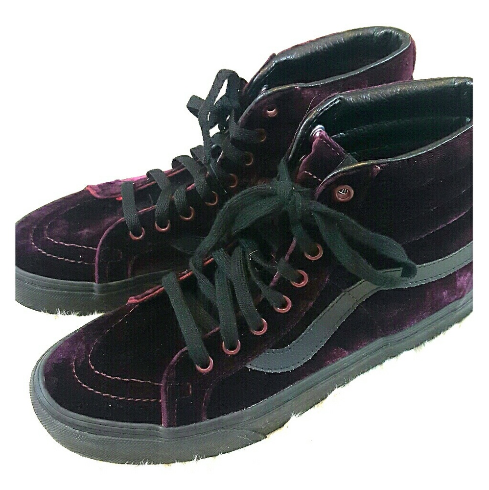 Burgundy Velvet Hightop Vans- ☃️Holiday Special☃️